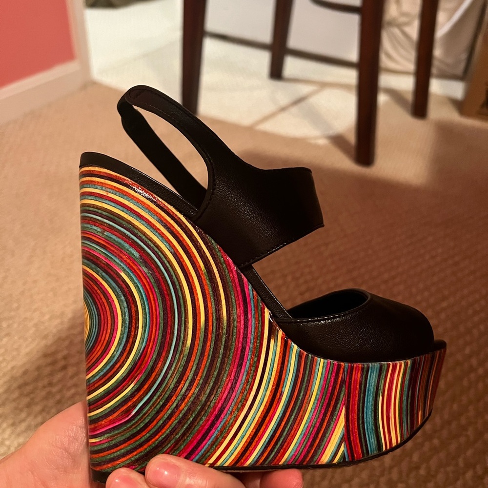 Alice & Olivia Wedge Rainbow Sandal